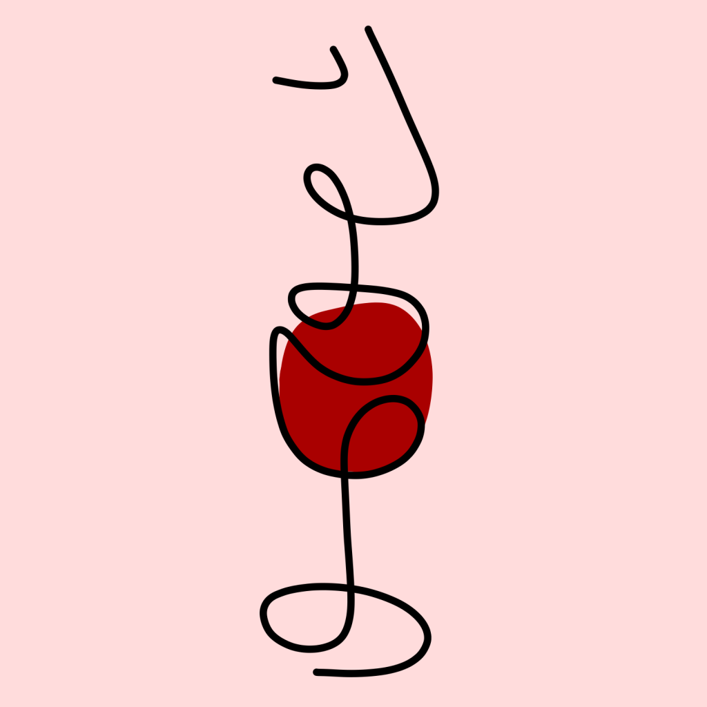 WINE LINE ART LOVER